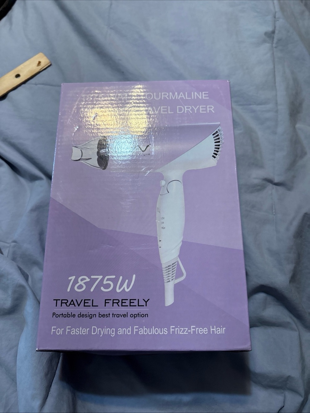 1875W Travel Hair Dryer - Purple Compact Frizz-Control Styling